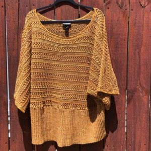 Lane Bryant gold knitted wide sleeve banded hem